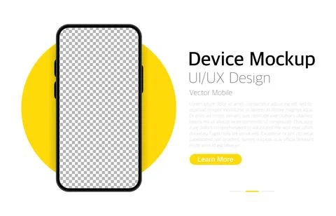 Smartphone blank screen. Device mockup. UI and UX design interface. Vector Stock Illustration