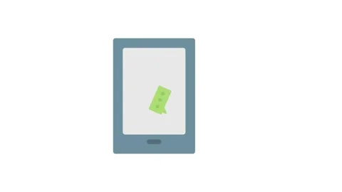 A smartphone with a blank screen facing forward, resting on a flat surface. Stock Footage 334021189
