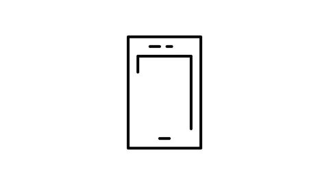 A smartphone with a blank screen facing forward, resting on a flat surface. Stock Footage 334037646