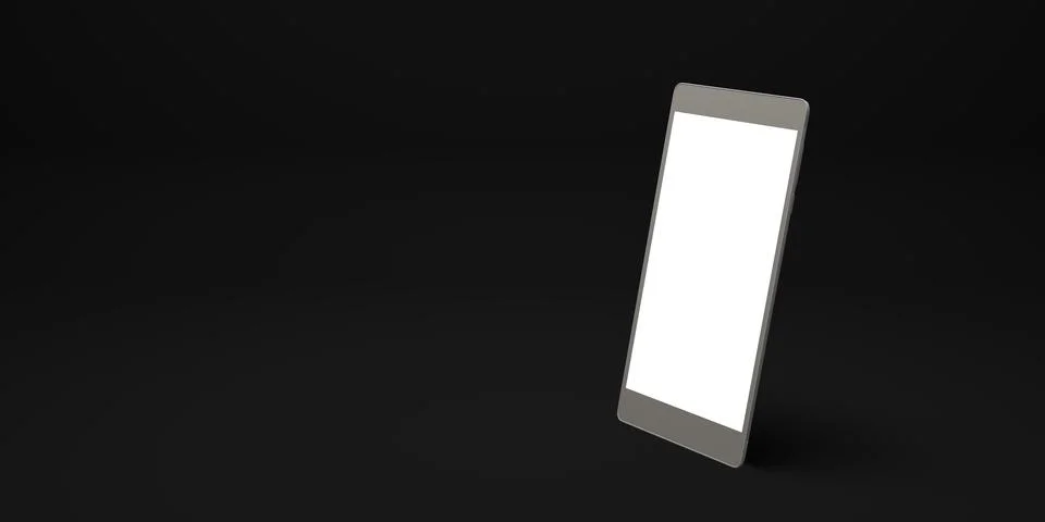 Smartphone with blank screen flat background 3D illustration Stock Illustration
