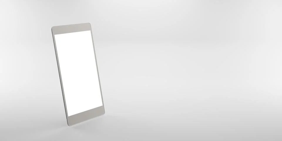 Smartphone with blank screen flat background 3D illustration Stock Illustration