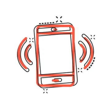 Smartphone blank screen icon in comic style. Mobile phone cartoon vector illu 스톡 일러스트