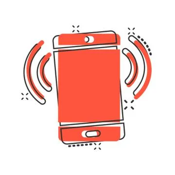 Smartphone blank screen icon in comic style. Mobile phone cartoon vector illu 스톡 일러스트