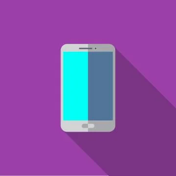 Smartphone with blank screen icon or illustration in flat style Stock Illustration