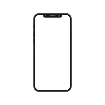 Smartphone with blank screen isolated on white background. Stock-Illustration