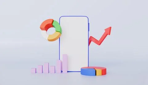 Smartphone with blank screen, online application for tracking dynamics Stock Illustration