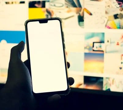 Smartphone with blank screen. Stock Photos