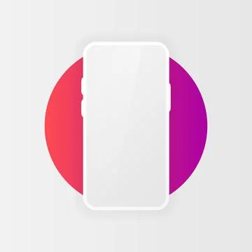 Smartphone blank screen on white background. Modern design. Device mockup. UI Stock Illustration