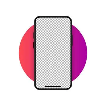 Smartphone blank screen on white background. Modern design. Device mockup. UI Stock Illustration