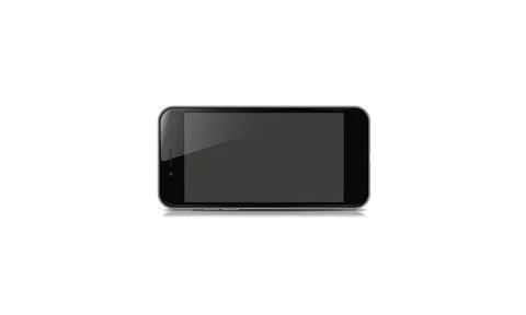 A smartphone with a blank screen on a white background Illustrazione stock