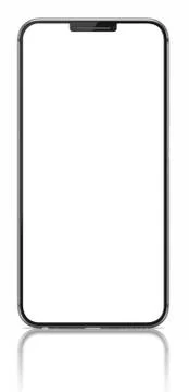 Smartphone with blank screen on white Фото