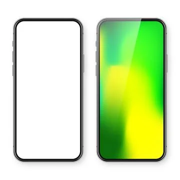 Smartphone with blank touch screen and abstract colorful background, wallpaper 스톡 일러스트
