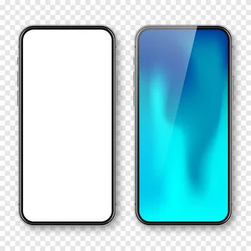 Smartphone with blank touch screen and abstract colorful background, wallpaper Stock Illustration