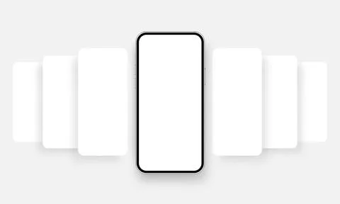Smartphone With Blank Wireframe Screens Stock Illustration