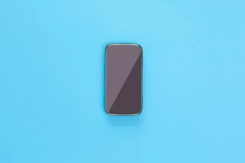 Smartphone on a blue background Stock Photos