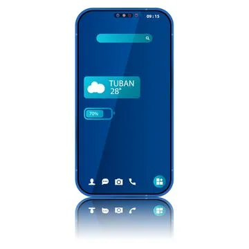 Smartphone blue home screen theme Illustrazione stock