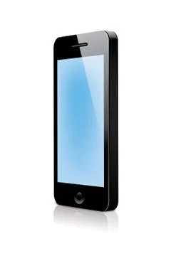Smartphone with blue screen Stock Illustration