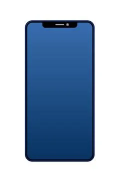 The smartphone is blue on a white background Stock Illustration