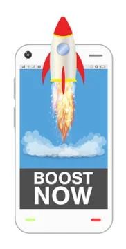 Smartphone with boost up application Illustrazione stock