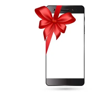 Smartphone with bow isolated Stock Illustration
