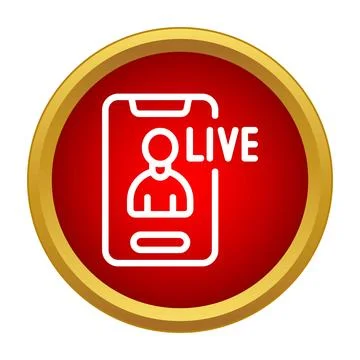 Smartphone broadcasting live streaming video call icon Stock Illustration