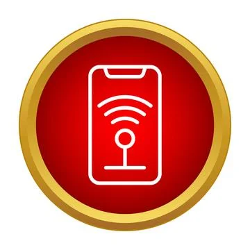 Smartphone broadcasting wireless network signal icon Stockillustratie