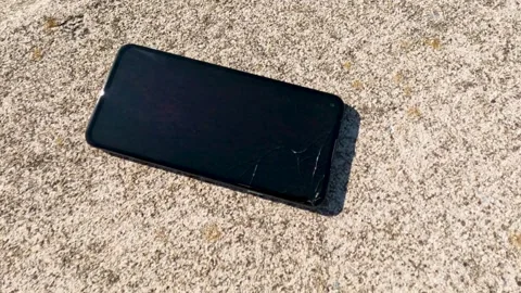 Smartphone with broken LCD Stock Footage 242971023