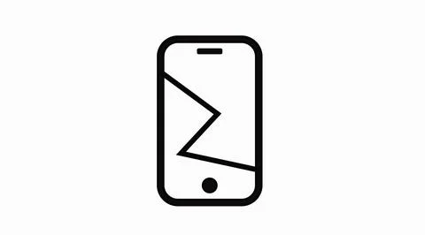 Smartphone with Broken Screen Icon. Stock Illustration