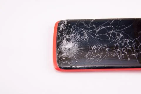 Smartphone with broken screen Foto stock