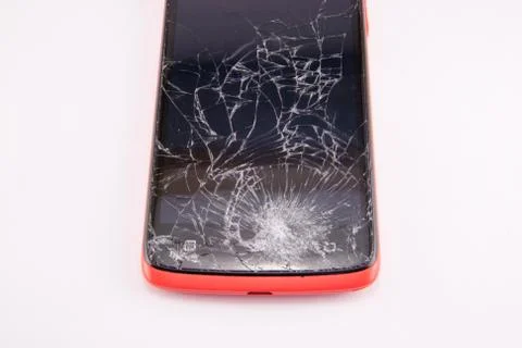 Smartphone with broken screen Stock Photos