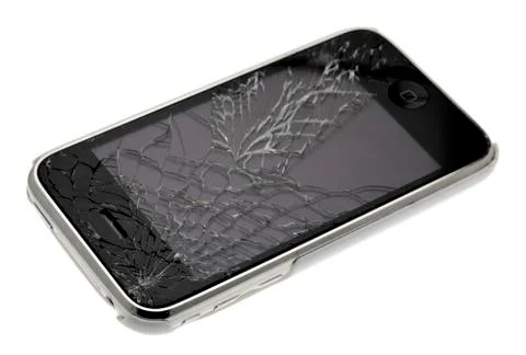 Smartphone with a Broken Screen Stock Photos
