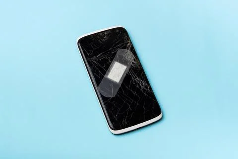 Smartphone with broken screen Stock Photos