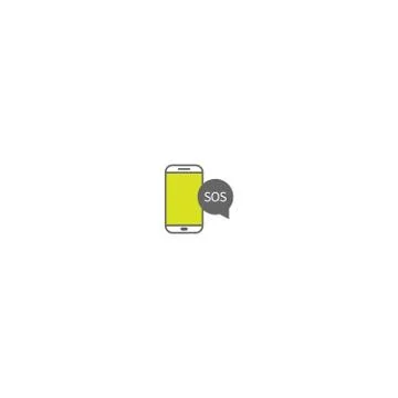 Smartphone bubble chat SOS logo icon vector Stock Illustration