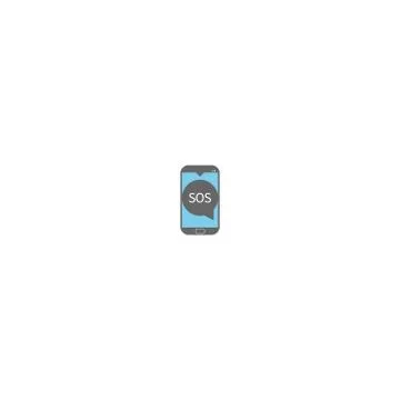 Smartphone bubble chat SOS logo icon vector Stock Illustration