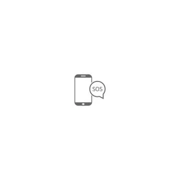 Smartphone bubble chat SOS logo icon vector Stock Illustration
