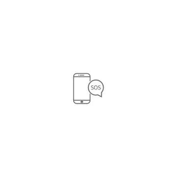 Smartphone bubble chat SOS logo icon vector Stock Illustration