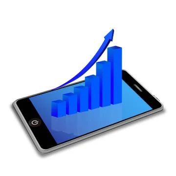 Smartphone with Business Graph Stock Illustration