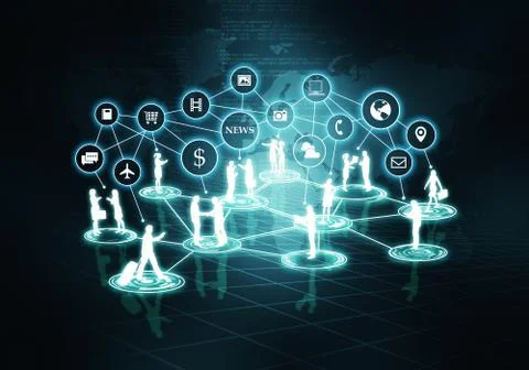 Smartphone business network Stock-Illustration