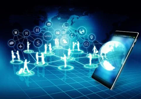 Smartphone businessnetwork Stock Illustration