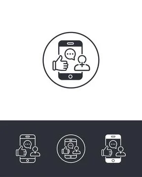 Smartphone with Like Button Follow and Comment Stock Illustration