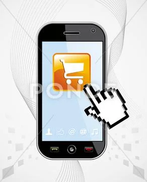 Smartphone buy application Stock Illustration