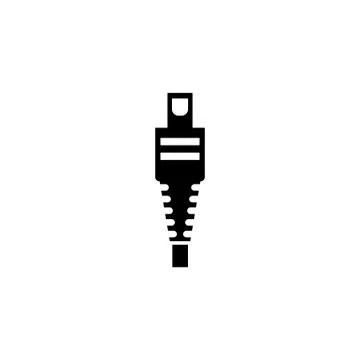 Smartphone Cable Charger Plug, Micro Mini USB. Flat Vector Icon illustration. Stock Illustration