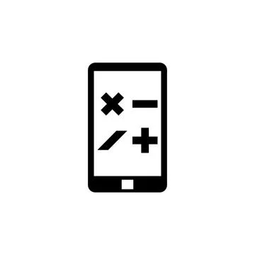 Smartphone with Calculator App Flat Vector Icon Stock Illustration