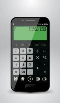 Smartphone with calculator Stock Illustration
