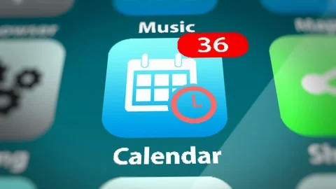 Smartphone with  Calendar Application Notifications on Smart Phone Screen Stock Footage 118207514