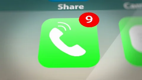 Smartphone with Call App Notifications on Smart Phone Screen Video stock 118203987