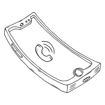 Smartphone with call icon. Vector illustration of a mobile phone with an inco Stock Illustration