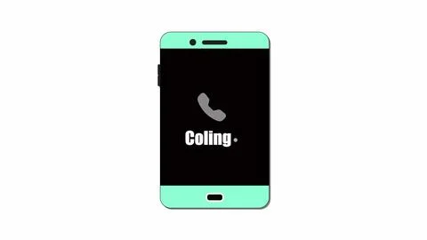 Smartphone with a calling screen icon on a white background. Stock Illustration