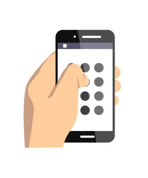 Smartphone calling vector illustration. Dialing the number hand isolated on Stock Illustration