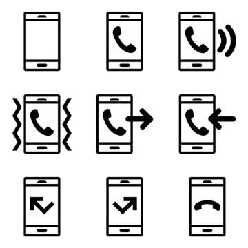 Smartphone Calls Line Stock Illustration